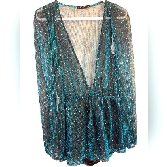 Nasty Gal Pants - Beautiful NastyGal Metalic Romper